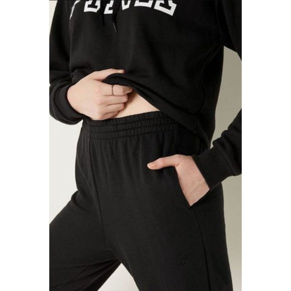 Victoria's Secret PINK Women's Black High Waist Full Length Campus Jogger XL NWT - Picture 3 of 15